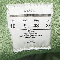 Pre Owned Amiri White/Green Leather and Mesh MA1 Lace Up Sneakers Size 43