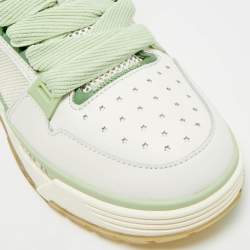 Pre Owned Amiri White/Green Leather and Mesh MA1 Lace Up Sneakers Size 43