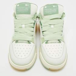 Pre Owned Amiri White/Green Leather and Mesh MA1 Lace Up Sneakers Size 43