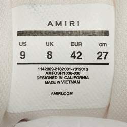 Pre Owned حذاء رياضي اميري أربطة جلد وشبك أبيض/أخضر MA1 مقاس 43