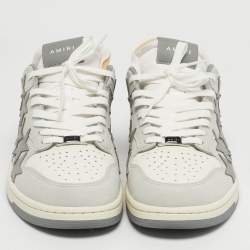 Pre Owned حذاء رياضي اميري أربطة جلد وشبك أبيض/أخضر MA1 مقاس 43