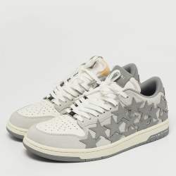 Pre Owned حذاء رياضي اميري أربطة جلد وشبك أبيض/أخضر MA1 مقاس 43