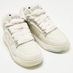 Pre Owned Amiri MA1 Size 42 Off White Leather and Mesh Low Top Sneakers