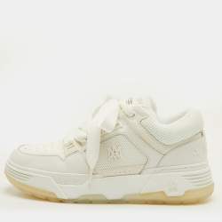 Pre Owned Amiri MA-1 Size 42 White Leather, Mesh and Suede Lace Up Sneakers