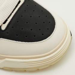 Pre Owned Amiri MA-1 Size 42 White/Black Leather, Mesh and Suede Lace Up Sneakers