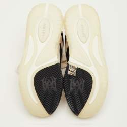 Pre Owned Amiri MA-1 Size 42 White/Black Leather, Mesh and Suede Lace Up Sneakers