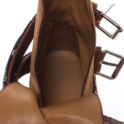 Amiri Camel Suede Chain Link Embellished Bandana Buckle Ankle Boots Size 42