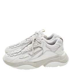 Pre Owned Amiri Warm Grey Suede And Leather Bone Runner Low Top Sneakers Size 44