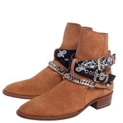 Amiri Brown Suede Wyatt Jodhpur Ankle Boots Size 40
