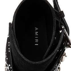 Amiri Black Suede Jodhpur Chain Ankle Boots Size 40 