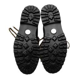 Amiri Black Suede Bandana Buckle Combat Boots Size 40 