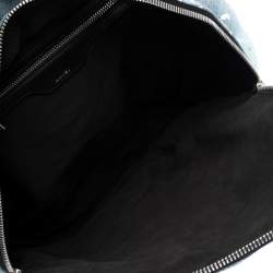 Amiri Wash Blue/Black Paint Denim and Leather Splatter Backpack