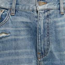 Amiri Blue Distressed Denim Shorts M Waist 32"