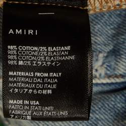 Amiri Blue Distressed Denim Shorts M Waist 32"