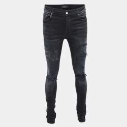 Amiri Black Washed & Distressed Denim Jeans Waist 33"