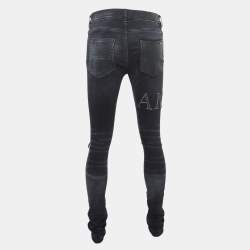 Amiri Black Washed & Distressed Denim Jeans Waist 33"
