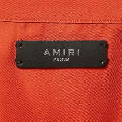 Amiri Red Jimi Hendrix Print Silk Short Sleeve Shirt M