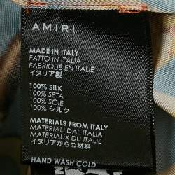 Amiri Red Jimi Hendrix Print Silk Short Sleeve Shirt M