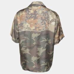 Amiri Multicolor Camouflage Print Silk Shirt L