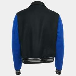 Amiri Black/Blue Wool Blend Bones Varsity Jacket M