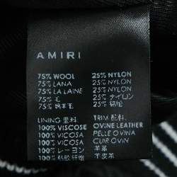 Amiri Black/Blue Wool Blend Bones Varsity Jacket M