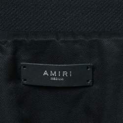 Amiri Black/Blue Wool Blend Bones Varsity Jacket M