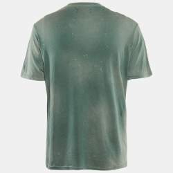 Pre Owned Amiri Vintage Green Tiger Print Cotton Crew Neck T-Shirt M