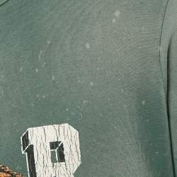 Pre Owned Amiri Vintage Green Tiger Print Cotton Crew Neck T-Shirt M