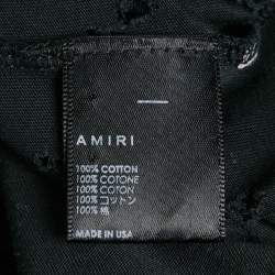 Pre Owned Amiri Charcoal Black Distressed Cotton Crew Neck T-Shirt S