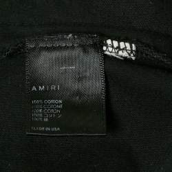 Amiri Black Logo Print Cotton Knit Crew Neck T-Shirt XS