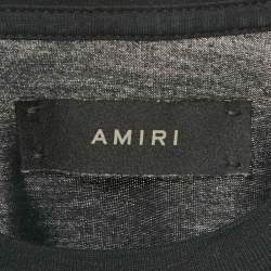 Amiri Black Logo Print Cotton Knit Crew Neck T-Shirt XS