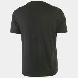 Amiri Black Logo Print Cotton Knit Crew Neck T-Shirt XS