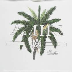 Amiri White Palm Print Cotton Hoodie M