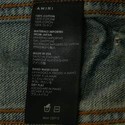 Amiri Blue Distressed Denim Button Front Jacket L