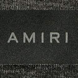 Pre Owned Amiri Black Logo Print Cotton Crew Neck T-Shirts M