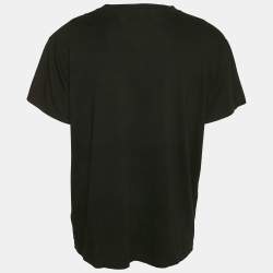 Pre Owned Amiri Black Logo Print Cotton Crew Neck T-Shirts M