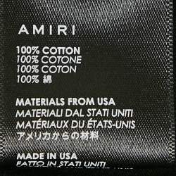 Pre Owned Amiri Black Logo Print Cotton Crew Neck T-Shirts M