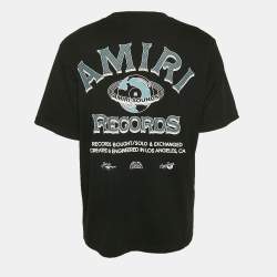 Amiri Black Logo Print Cotton Crew Neck T-Shirt L