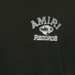 Amiri Black Logo Print Cotton Crew Neck T-Shirt L