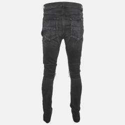 Pre Owned Amiri Black Denim Distressed Jeans XXL Waist 35"