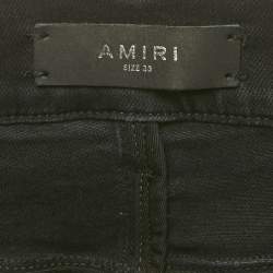 Pre Owned Amiri Black Denim Distressed Jeans XXL Waist 35"