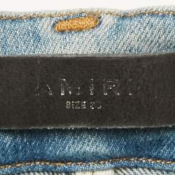 Amiri Blue Washed Denim Distressed Jeans XXL Waist 38"