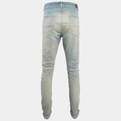 Amiri Blue Washed Denim Distressed Jeans XXL Waist 38"