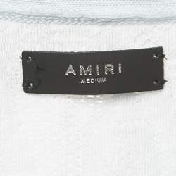 Amiri Ashley Blue Ombre Monogram Knit Cardigan M