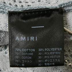 Amiri Ashley Blue Ombre Monogram Knit Cardigan M