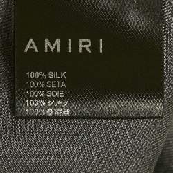 Pre Owned Amiri Black Dubai Palm Tree Capsule Silk Cuban Shirt M