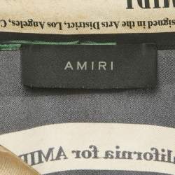 Pre Owned Amiri Black Dubai Palm Tree Capsule Silk Cuban Shirt M