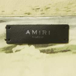 Pre Owned Amiri Multicolor Graphic Print Satin Shirt XL