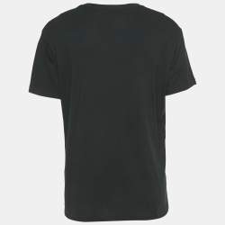 Pre Owned Amiri Black Logo Print Jersey Crew Neck T-Shirt S 