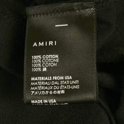 Pre Owned Amiri Black Logo Print Jersey Crew Neck T-Shirt S 
